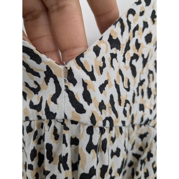 Volcom Leopard Print Babydoll Cami Top Women Size XS Coastal Y2K Boho Festival - Picture 3 of 8